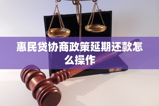 惠民贷协商政策延期还款怎么操作