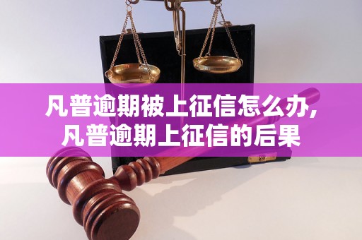 凡普逾期被上征信怎么办,凡普逾期上征信的后果