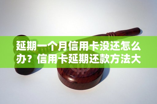 延期一个月信用卡没还怎么办？信用卡延期还款方法大全