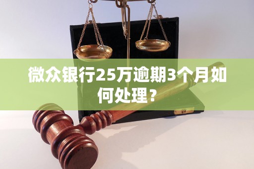 微众银行25万逾期3个月如何处理？