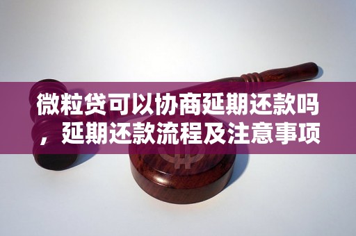 微粒贷可以协商延期还款吗，延期还款流程及注意事项