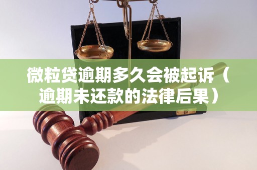 微粒贷逾期多久会被起诉（逾期未还款的法律后果）