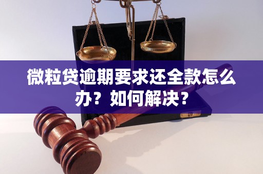 微粒贷逾期要求还全款怎么办？如何解决？