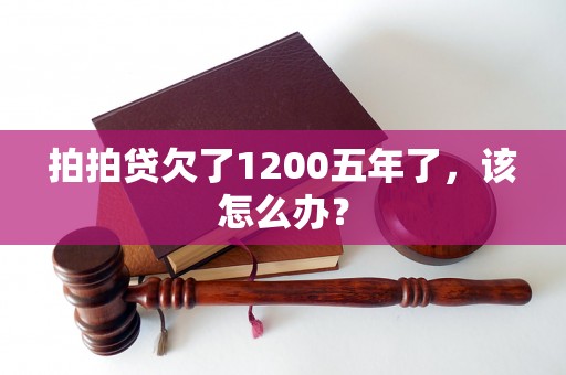 拍拍贷欠了1200五年了，该怎么办？