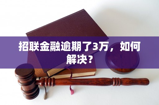 招联金融逾期了3万，如何解决？