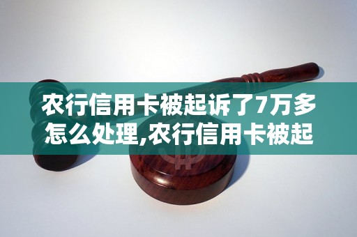 农行信用卡被起诉了7万多怎么处理,农行信用卡被起诉了怎么应对