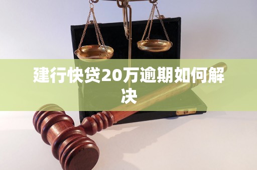 建行快贷20万逾期如何解决