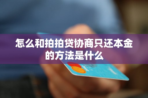 怎么和拍拍贷协商只还本金的方法是什么