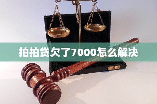 拍拍贷欠了7000怎么解决