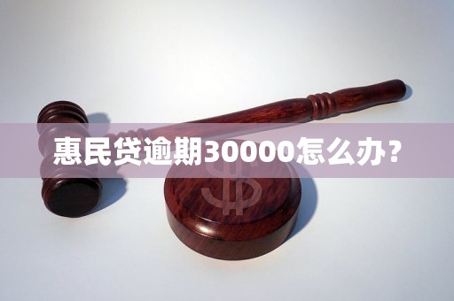 惠民贷逾期30000怎么办？