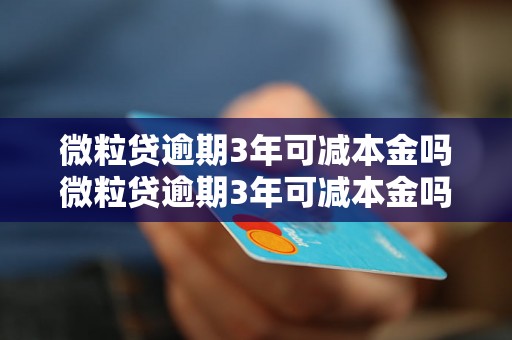 微粒贷逾期3年可减本金吗微粒贷逾期3年可减本金吗