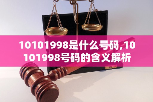 10101998是什么号码,10101998号码的含义解析