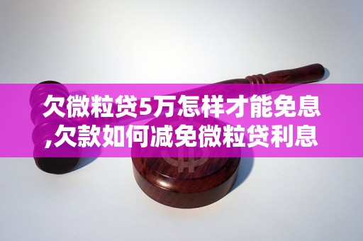 欠微粒贷5万怎样才能免息,欠款如何减免微粒贷利息