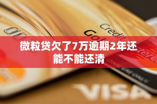 微粒贷欠了7万逾期2年还能不能还清