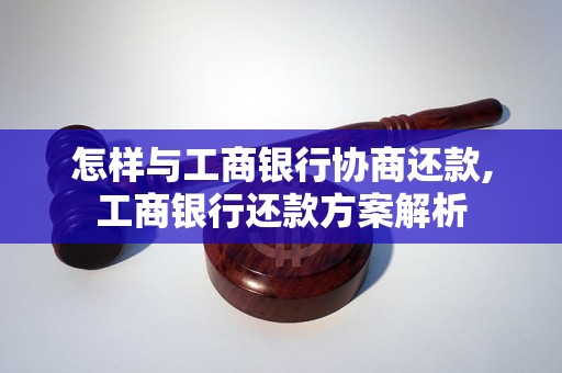 怎样与工商银行协商还款,工商银行还款方案解析