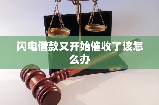 闪电借款又开始催收了该怎么办