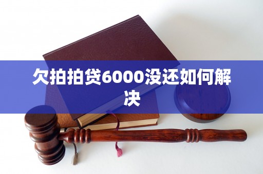 欠拍拍贷6000没还如何解决