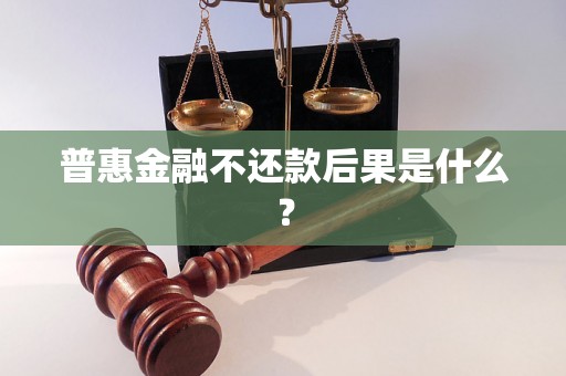 普惠金融不还款后果是什么？