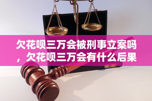 欠花呗三万会被刑事立案吗，欠花呗三万会有什么后果