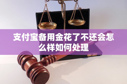 支付宝备用金花了不还会怎么样如何处理