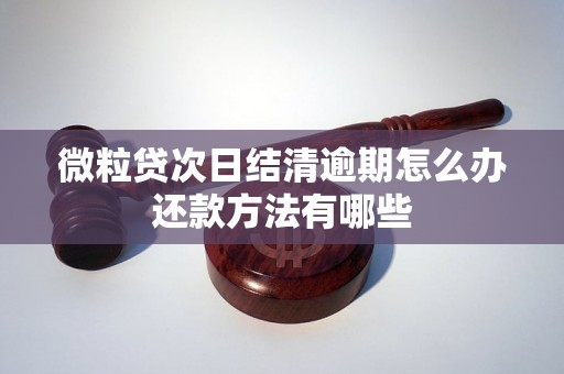 微粒贷次日结清逾期怎么办还款方法有哪些