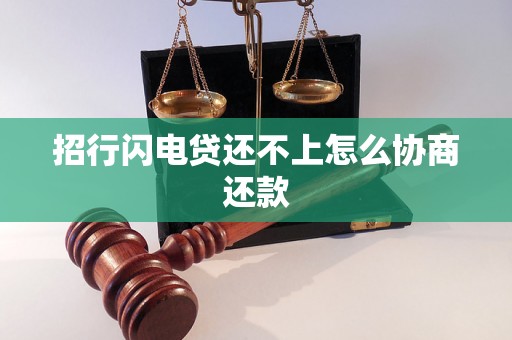 招行闪电贷还不上怎么协商还款