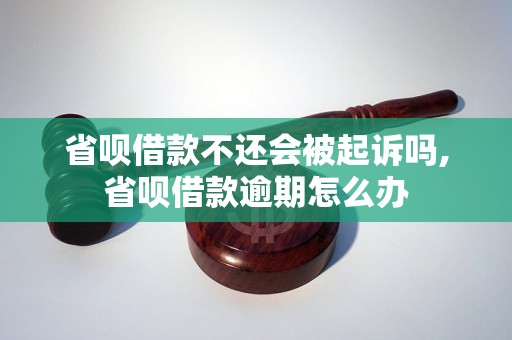 省呗借款不还会被起诉吗,省呗借款逾期怎么办