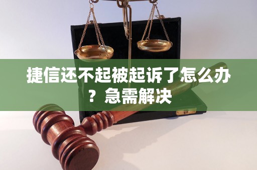 捷信还不起被起诉了怎么办？急需解决