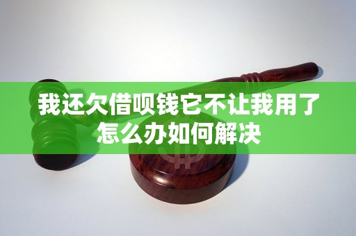 我还欠借呗钱它不让我用了怎么办如何解决