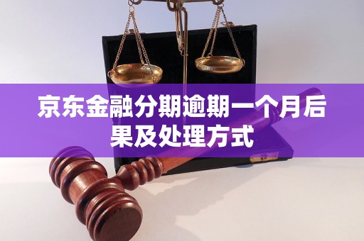 京东金融分期逾期一个月后果及处理方式