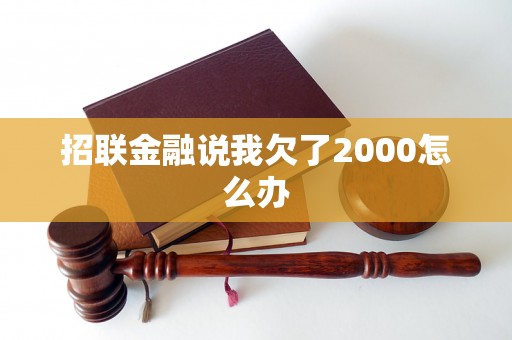 招联金融说我欠了2000怎么办