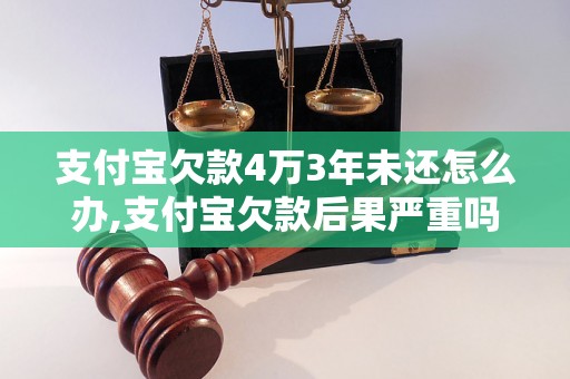 支付宝欠款4万3年未还怎么办,支付宝欠款后果严重吗