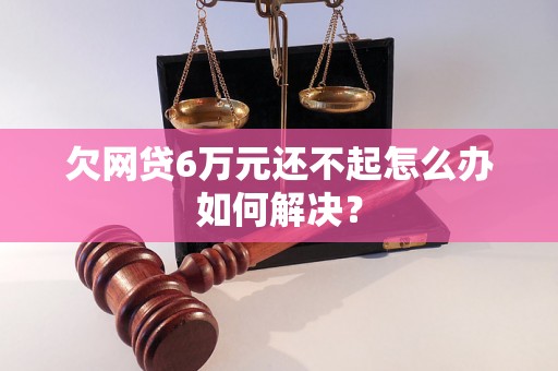 欠网贷6万元还不起怎么办如何解决？