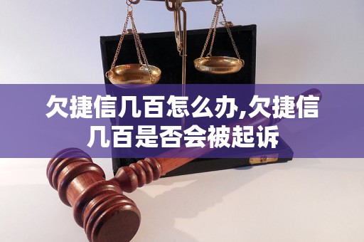 欠捷信几百怎么办,欠捷信几百是否会被起诉