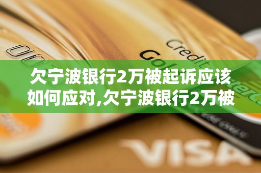 欠宁波银行2万被起诉应该如何应对,欠宁波银行2万被起诉后的解决办法