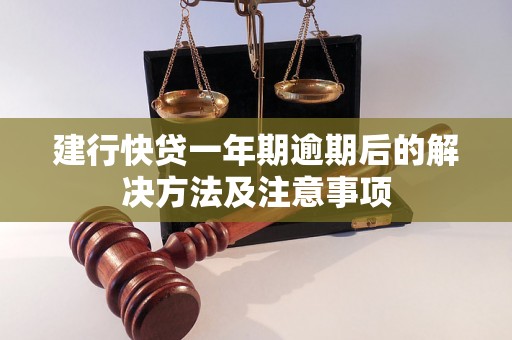 建行快贷一年期逾期后的解决方法及注意事项