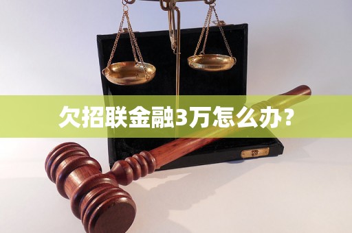 欠招联金融3万怎么办？