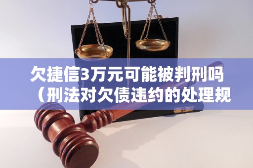 欠捷信3万元可能被判刑吗（刑法对欠债违约的处理规定）