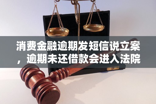 消费金融逾期发短信说立案，逾期未还借款会进入法院立案吗