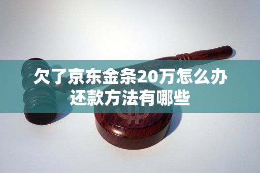 欠了京东金条20万怎么办还款方法有哪些