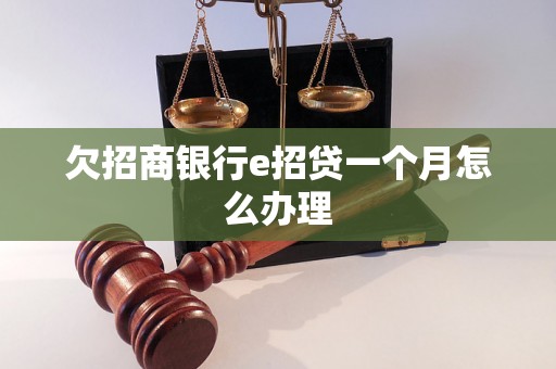 欠招商银行e招贷一个月怎么办理