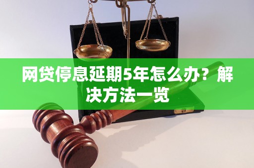 网贷停息延期5年怎么办？解决方法一览