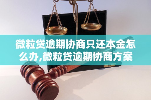 微粒贷逾期协商只还本金怎么办,微粒贷逾期协商方案解析