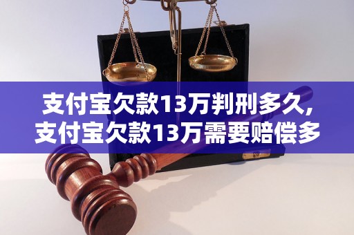 支付宝欠款13万判刑多久,支付宝欠款13万需要赔偿多少