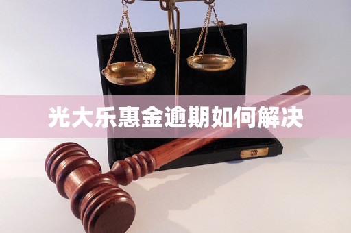 光大乐惠金逾期如何解决