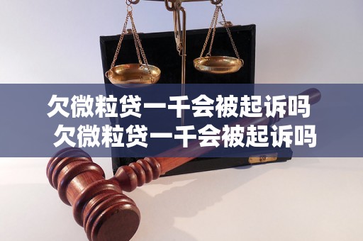 欠微粒贷一千会被起诉吗  欠微粒贷一千会被起诉吗有什么后果