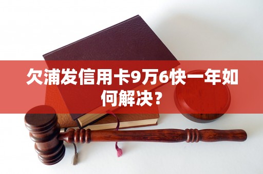 欠浦发信用卡9万6快一年如何解决？