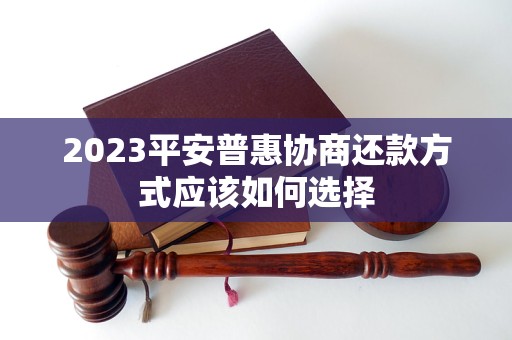 2023平安普惠协商还款方式应该如何选择