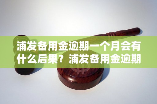 浦发备用金逾期一个月会有什么后果？浦发备用金逾期一个月会发生什么情况？