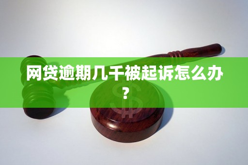 网贷逾期几千被起诉怎么办？